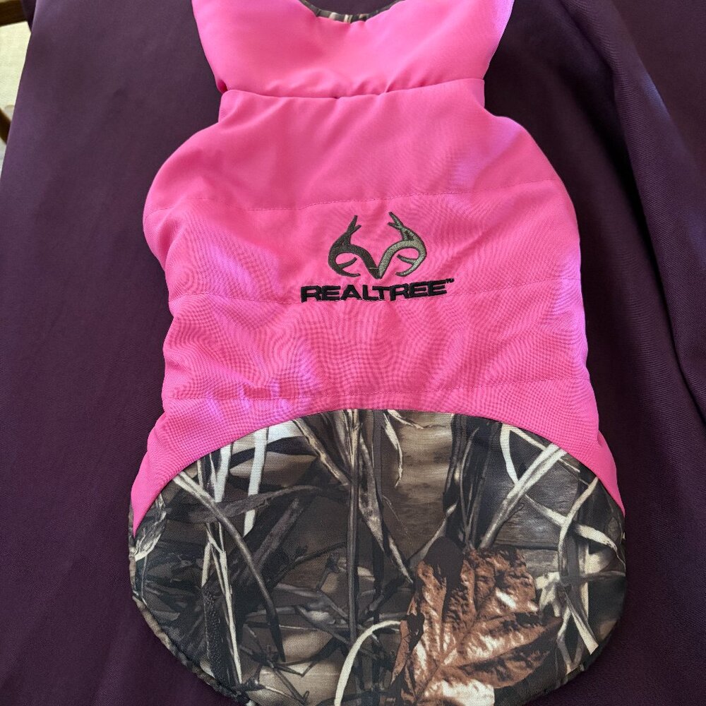 Realtree Hot Pink Waterfowl Camo Dog Winter Jacket – Size Medium